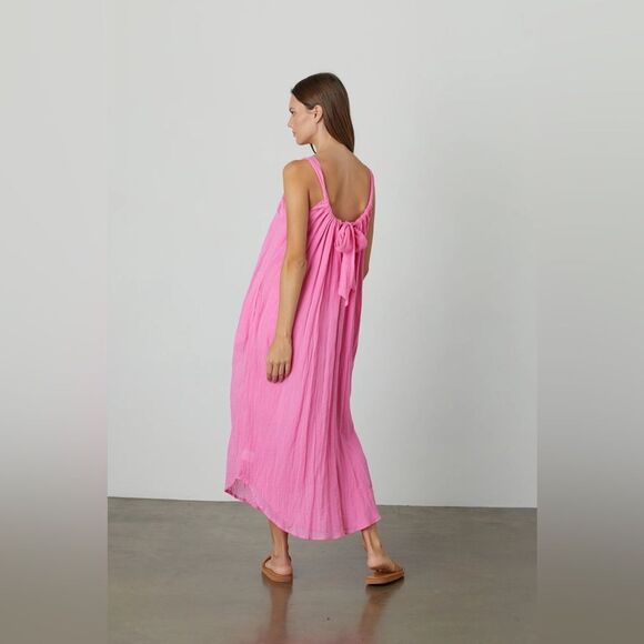 NWOT Velvet By Graham & Spencer Reese Cotton Gauze Maxi Dress - Picture 2 of 4